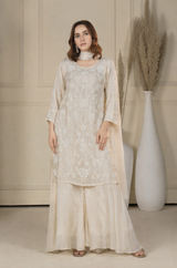 Ivory Sequin Palazzo Set