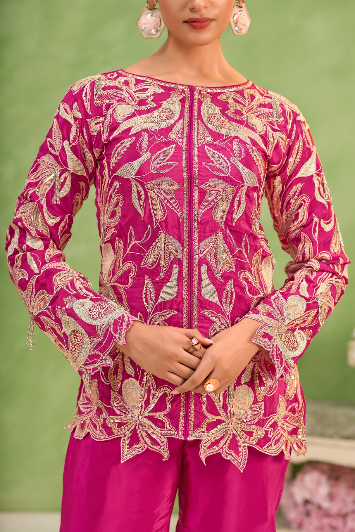 Hot Pink Embroidered Outfit |Label S4U