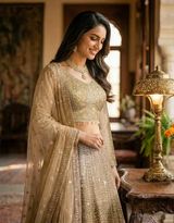 Gold Embroidered Lehenga Set