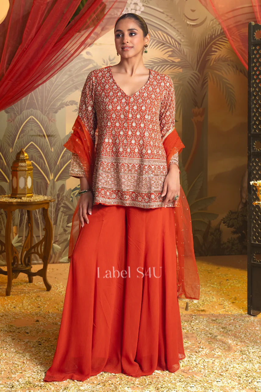 Burnt Orange Printed Set | Label S4U