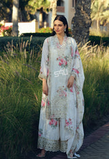 Ivory Rose Lace Palazzo Couture Ensemble