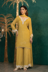 Mustard Pearl Palazzo Set