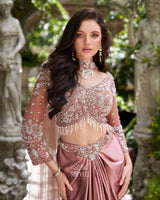 Rose Mauve Drape Saree Gown