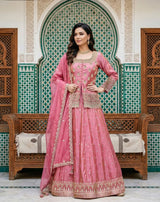 Rose Zari Embroidered Sharara Festive Set