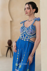 Royal Blue Embellished Jumpsuit
