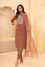 Mocha Pearl Zari Salwar Couture Ensemble