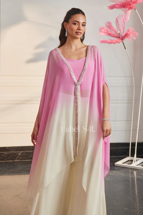 Blush Pink and Ivory Kaftan Set