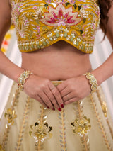 Mustard Yellow Floral Lehenga Set