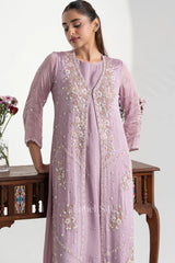 Pastel Mauve Straight Suit with Palazzo Pants |S4U