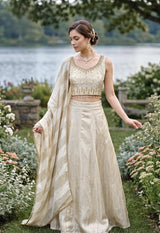 Ivory Pearl Garden Lehenga Couture Ensemble