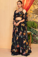 Midnight Royal Printed Lehenga Set - Label S4U