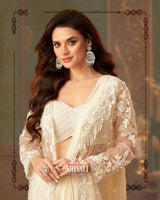 Ivory Lehenga Set with Handcrafted Jacket & Dupatta
