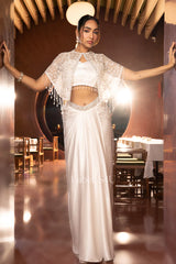 Ivory Luxe Drape Ensemble | Label S4U