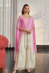 Blush Pink and Ivory Kaftan Set |Label S4U