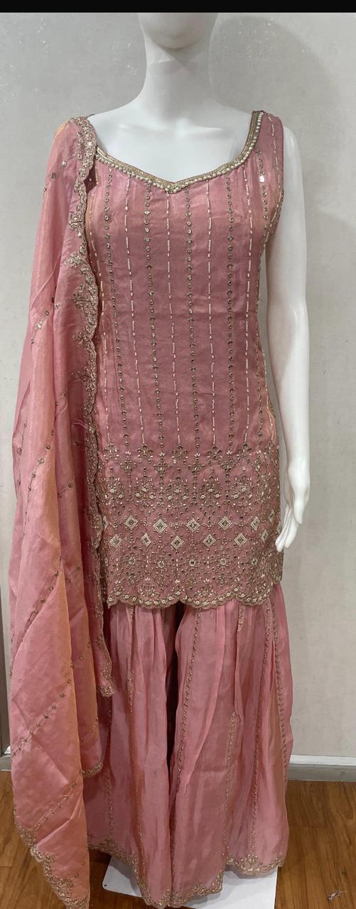 Blush Radiance Embellished Sharara Ensemble