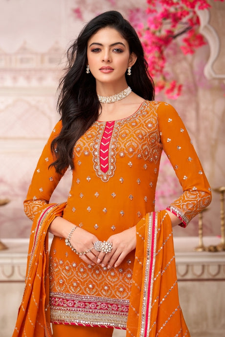 Tangerine Royale Sharara Set