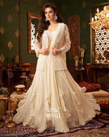 Ivory Lehenga Set with Handcrafted Jacket & Dupatta
