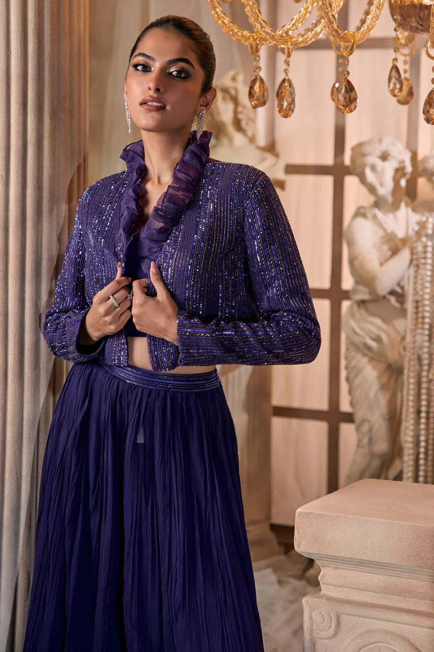 Mastani Violet-Skirt Set