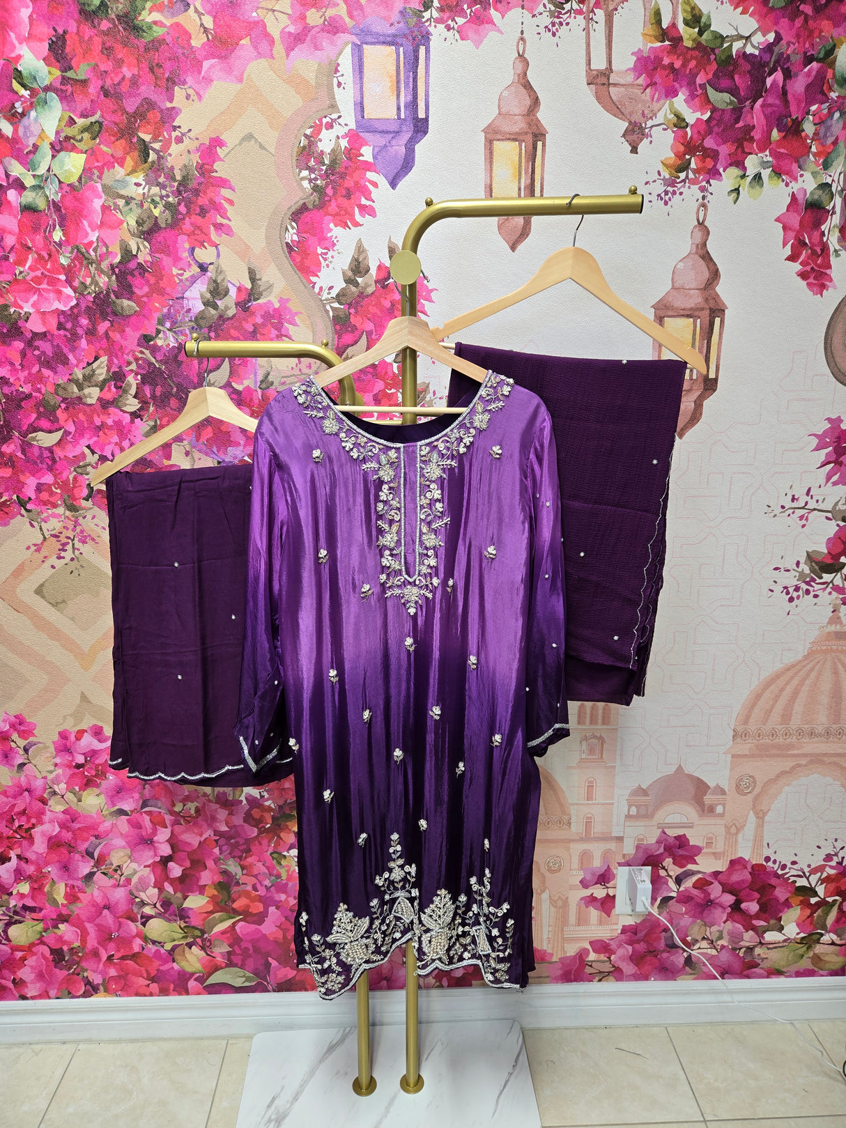 Deep Purple Embellished Suit