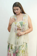 Pastel Floral Cape Co-Ord Skirt Set - MishUUU