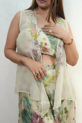 Pastel Floral Cape Co-Ord Skirt Set - MishUUU