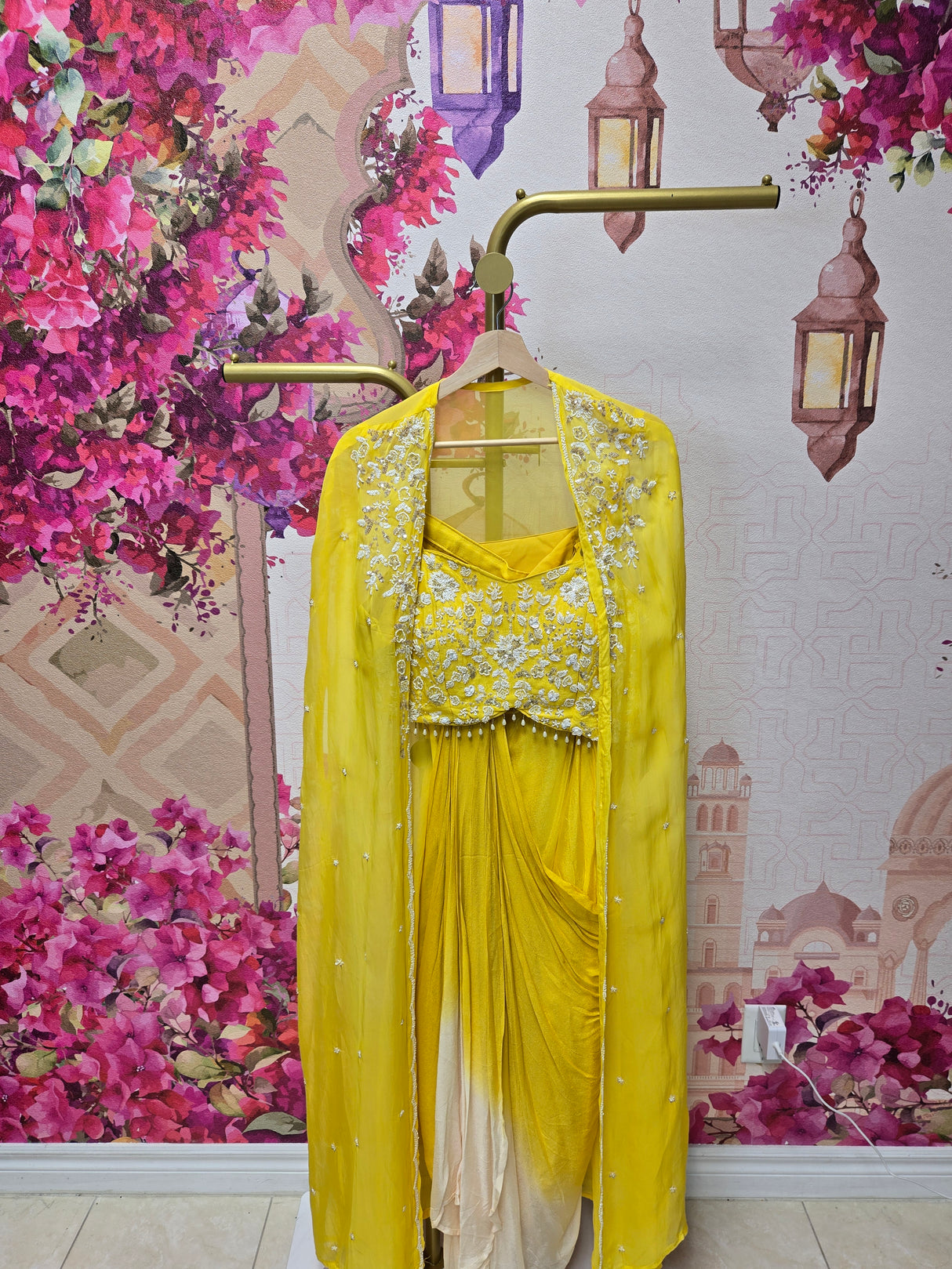 Sunshine Yellow Cape Style Suit