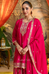Fuchsia Pink Mirror Work Set | Label S4U