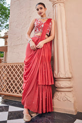 Red bollywood saree