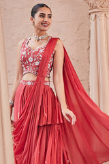 Red bollywood saree