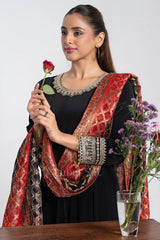 Black Anarkali with Embellished Borders |Label S4U