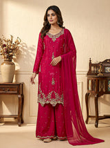 Crimson Gold Embroidered Luxe Sharara Set