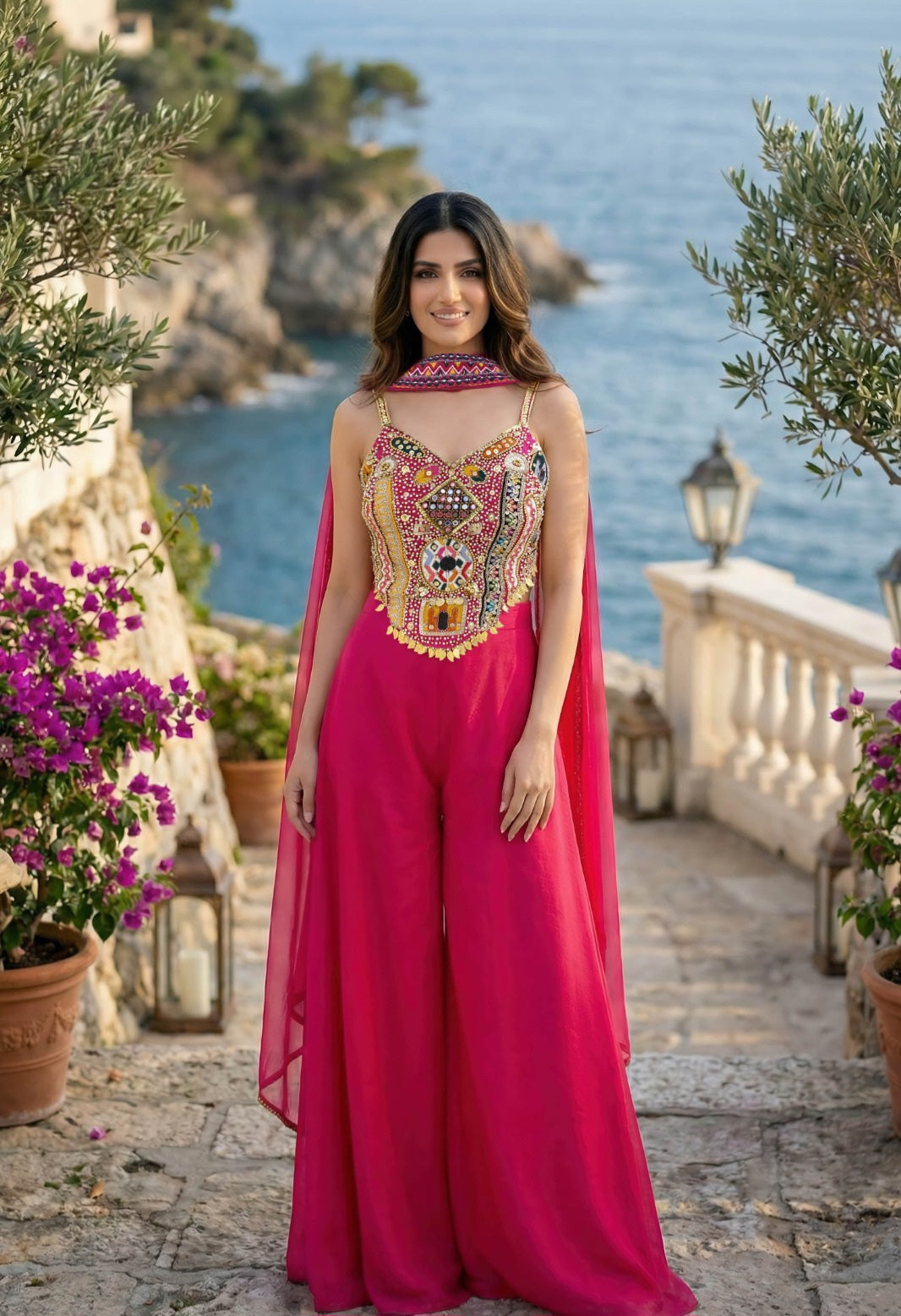 Fuchsia Mirror Cape Set