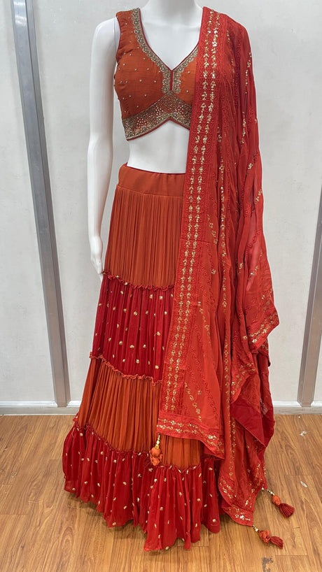Sindoor Tiered Festive Lehenga Couture Ensemble