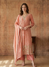 Peach Zari Palazzo Couture Ensemble