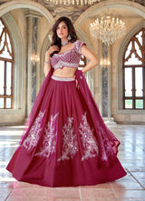 Ruby Rose Silver Embroidered Lehenga Couture Ensemble