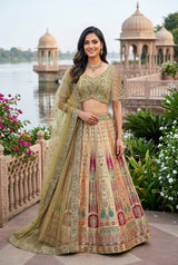 Olive Aura Heritage Lehenga Couture Set