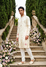 Ivory Peacock Heritage Kurta Set