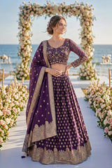 Royal Plum Zari Lehenga Set
