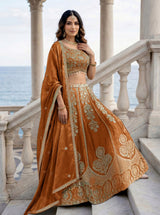 Orange Gold Heritage Lehenga Set