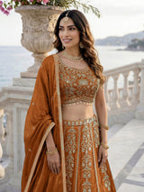 Orange Gold Heritage Lehenga Set