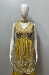 Mustard Zari Embroidered Palazzo Set