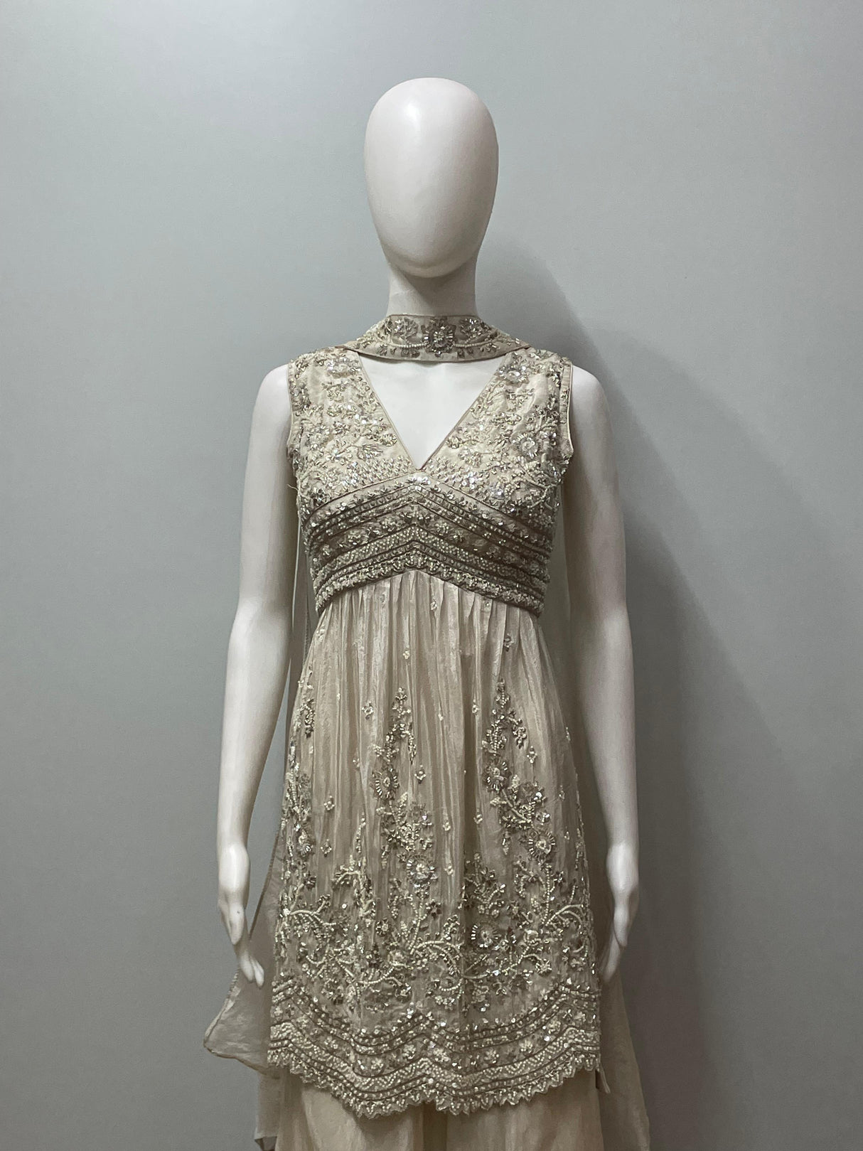 Champagne Zari Embroidered Palazzo Set