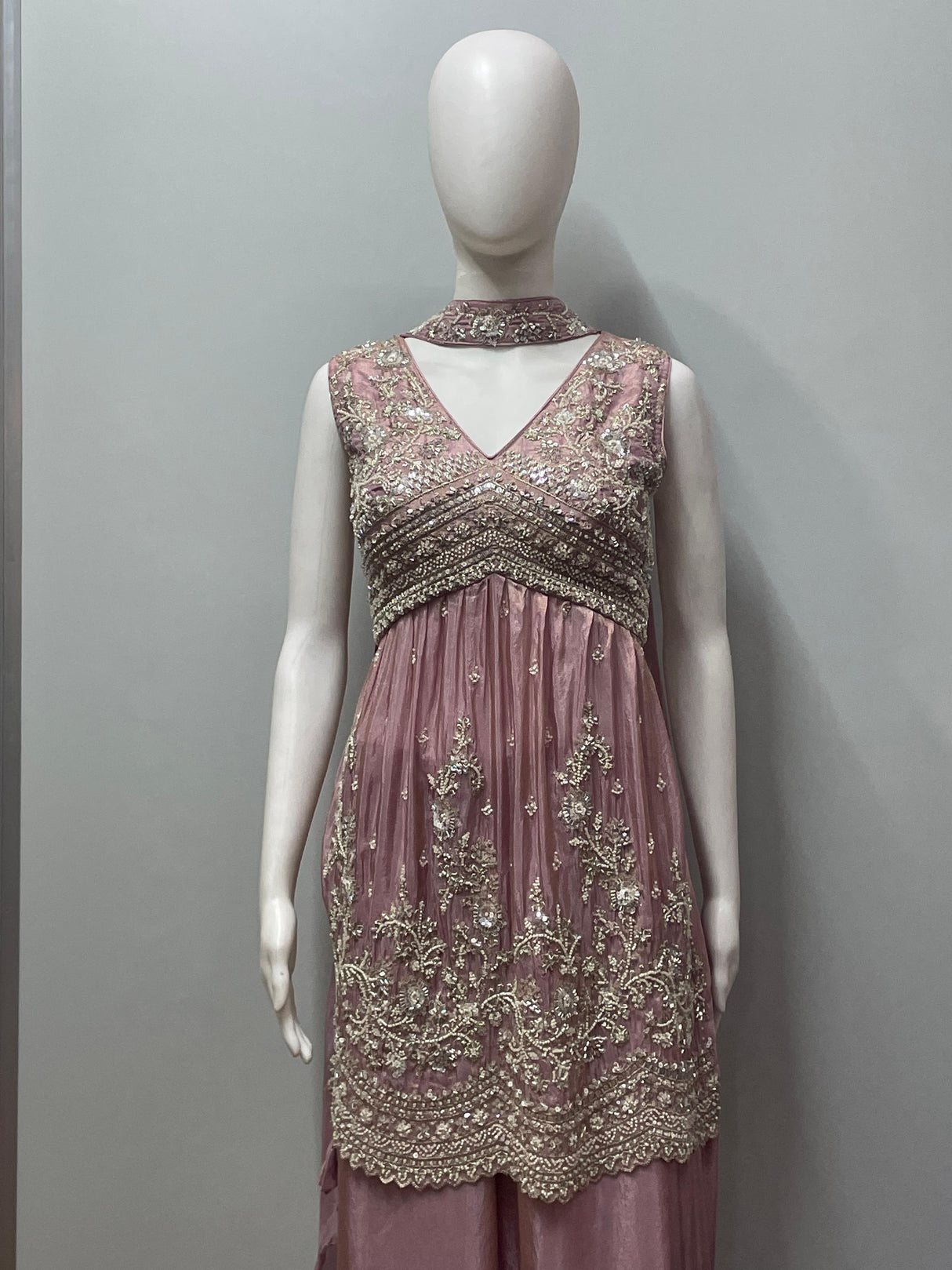 Dusty Rose Zari Palazzo Set