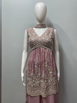 Dusty Rose Zari Palazzo Set