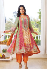 Rani Mint Printed Anarkali Set