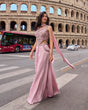 Dusty pink palazzo set with mirror work and a matching kurta