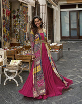 Rani Pink Mosaic Embroidered Jacket Couture Ensemble