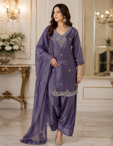 Dusty Lavender Gold Jewel Salwar Set