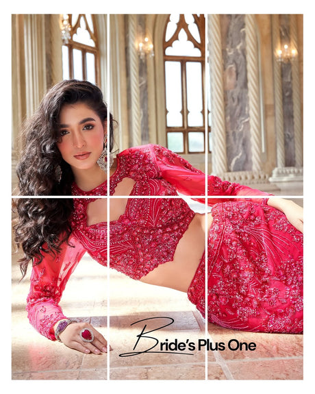 Elegant Red Embroidered Mermaid Lehenga Set – Designer Party & Wedding Wear