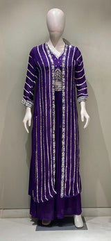 Purple Long Coat Set